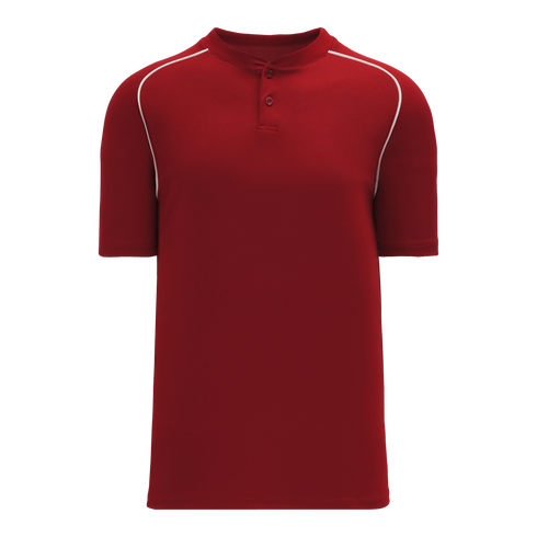 Athletic Knit Two Button Performance Baseball Jersey with Piping (BA1344)